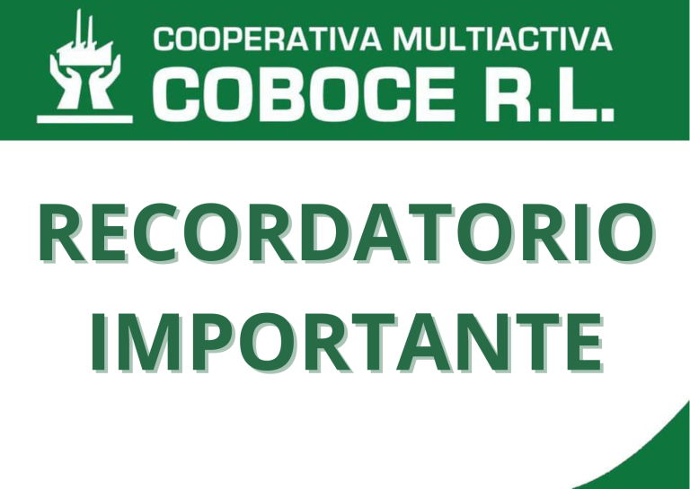 RECORDATORIO IMPORTANTE
